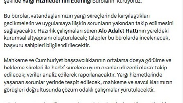 Bakan Gürlek: Yargı Hizmetlerinin Etkinliği Bürolarını kuruyoruz
