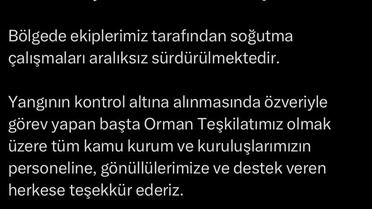 Biga'da Yangın Kontrol Altına Alındı