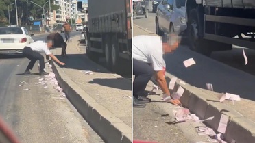 Film değil gerçek! Ağzına kadar para dolu çuvalı yola düşürdüler