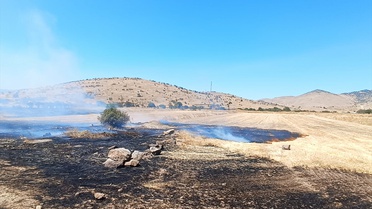 Sandıklı'da Anız Yangını Söndürüldü