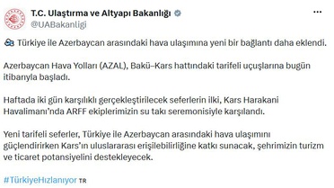 Kars-Bakü Uçuşları Başladı