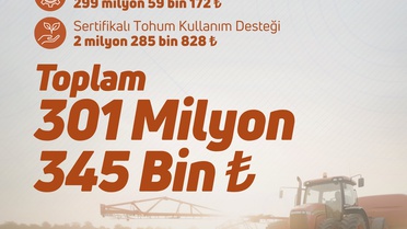 301 Milyon TL Destek Ödemesi