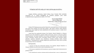 MHP'den Sarız için Afet Konutları Soru Önergesi