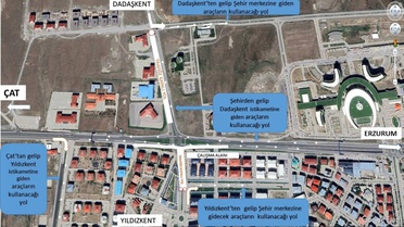 Erzurum'da Geçici Trafik Düzenlemesi