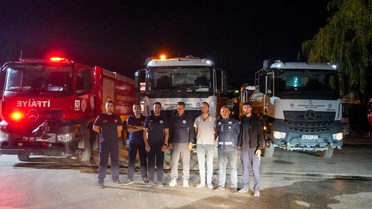 Eskişehir İtfaiyesi'nden Çine'deki yangın söndürme çalışmalarına destek