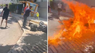 839 bin liralık cezaya kızdı, ses sistemini belediye önünde benzin döküp yaktı