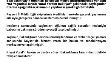 93 Yaşındaki Niyazi Vural'a Destek