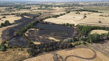 Erzincan’daki yangının bilançosu drone ile görüntülendi