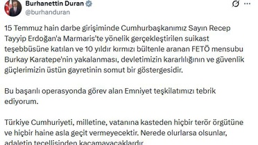 İletişim Başkanı Duran: Türkiye Cumhuriyeti, hiçbir haine geçit vermeyecektir