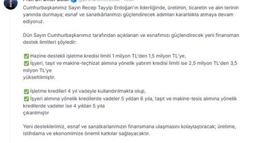 Bakan Bolat: Esnaf desteklerimiz ekonomimize önemli katkı sağlayacak