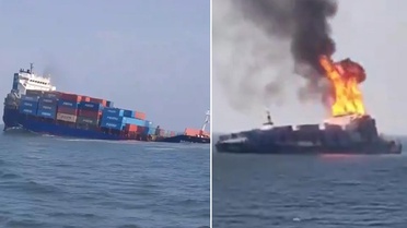 Karadeniz yangın yeri! İHA'nın vurduğu Rus konteyner gemisi battı