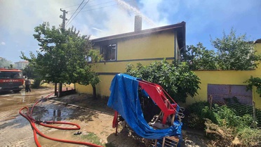 Başağaç Köyü'nde Ev Yangını