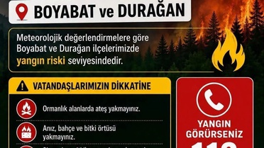 Sinop'ta Yangın Riski Uyarısı