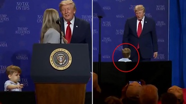 Trump küçük çocuğu son anda kurtardı! Biden göndermesi etkinliğe damga vurdu