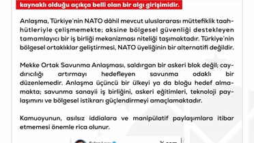 DMM'den Mekke Anlaşması Açıklaması