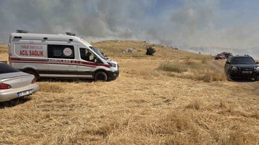 Elmadağ'da Anız Yangını Çıktı