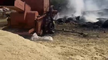 Eskipazar'da Yangın: Traktör ve Patoz Yandı