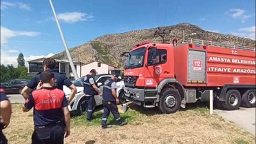Amasya'da İtfaiye Aracı Kaza Yaptı