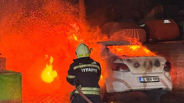 Bodrum'da otomobil yangını