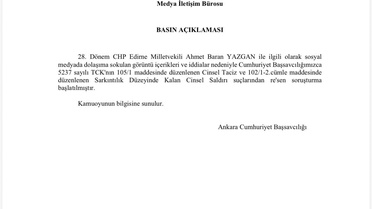 Ahmet Baran Yazgan'a Soruşturma Başlatıldı