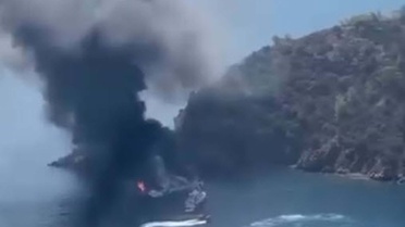 Fethiye'de Gezi Teknesi Yangını