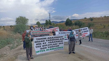Havza'da Mermer Ocağına Protesto