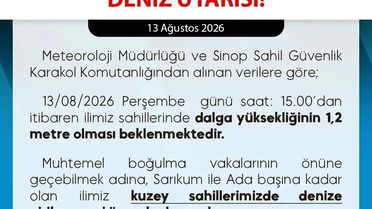Sinop'ta Dalga Yüksekliği Uyarısı