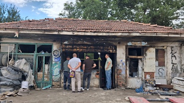 Artova'da Lastik Tamircisinde Yangın