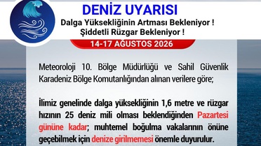Samsun'da Denize Girilmemesi Uyarısı