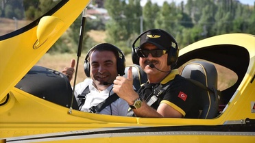 İş insanı Orhan Ünsal, özel uçağıyla Gümüşhane'nin Şiran ilçesine bağlı Çakırkaya köyünden Ankara'ya hareket etti.
