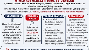 Ağrı Valiliği'nden Havai Fişek Düzenlemesi
