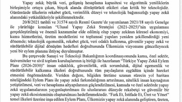 Türkiye'nin Yapay Zeka Eylem Planı Resmi Gazete'de