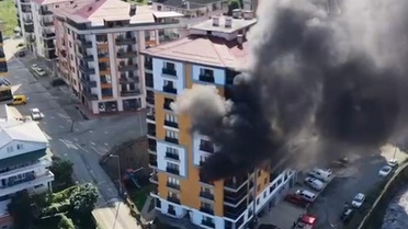 Rize'de Apartman Yangını Korkuttu