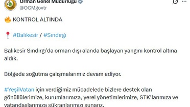Sındırgı Orman Yangını Kontrol Altında