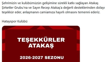 Hatayspor'un Sırt Sponsoru Atakaş