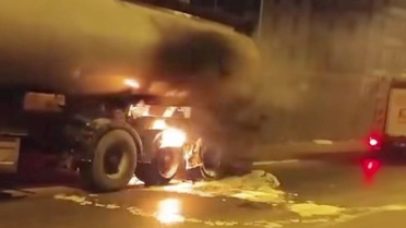 Gaziantep'te Tanker Yangını