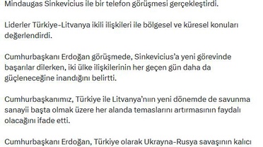 Erdoğan, Litvanya Başbakanı ile Görüştü