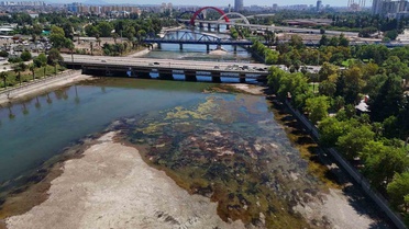 Seyhan Nehri’nde sular çekildi, kirlilik ortaya çıktı