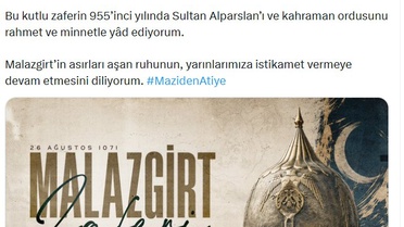 Emine Erdoğan'dan Malazgirt Zaferi mesajı