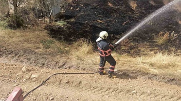 Çankırı'da Arazi Yangını Söndürüldü