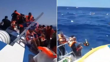 Girne açıklarında alabora olan gemiden dehşet verici görüntüler: Batıyoruz...