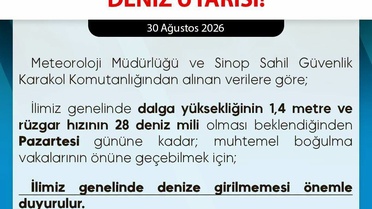 Sinop'ta Denize Giriş Yasağı