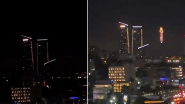 Gece yarısı RAMS Park'ın üzerinde dikkat çeken görüntü
