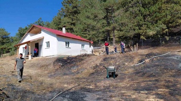 Mudurnu'nun Çepni köyünde evin bahçesinden çıkan yangın rüzgarla ormanlık alana sıçradı, ekipler ve köylülerin müdahalesiyle kontrol altına alındı