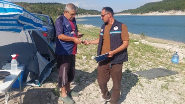 Kütahya'nın Çavdarhisar ilçesinde Çavdarhisar Barajı'nda su ürünleri ve avcılık denetimleri yapıldı