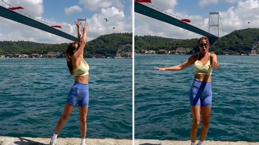 Ebru Şallı Boğaz manzarasına karşı Tai Chi yaptı! Gören hayran kaldı