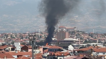 Palet fabrikasında yangın