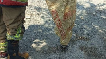 Hatay'ın Erzin ilçesinde evde görülen yılan itfaiye ekiplerince yakalanıp doğaya salındı