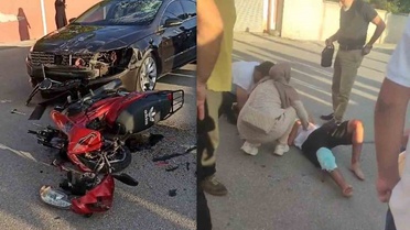 Erzincan'da otomobil ile motosiklet çarpıştı, 2 genç yaralandı