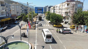 Güzelçamlı'da drone destekli trafik denetimi yapıldı